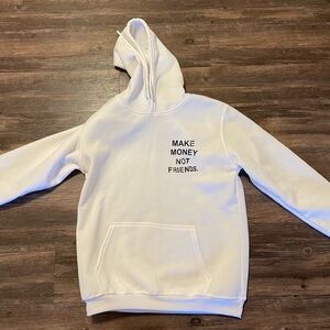 White Hoodie with Motivational Text